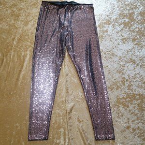 Boohoo Copper Highwaist Sparkle Leggings – Size 12